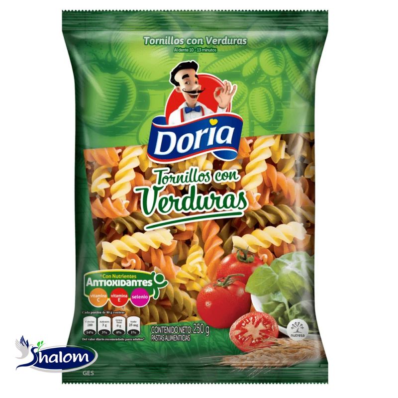Pasta Doria Tornillos Verduras *250Gr