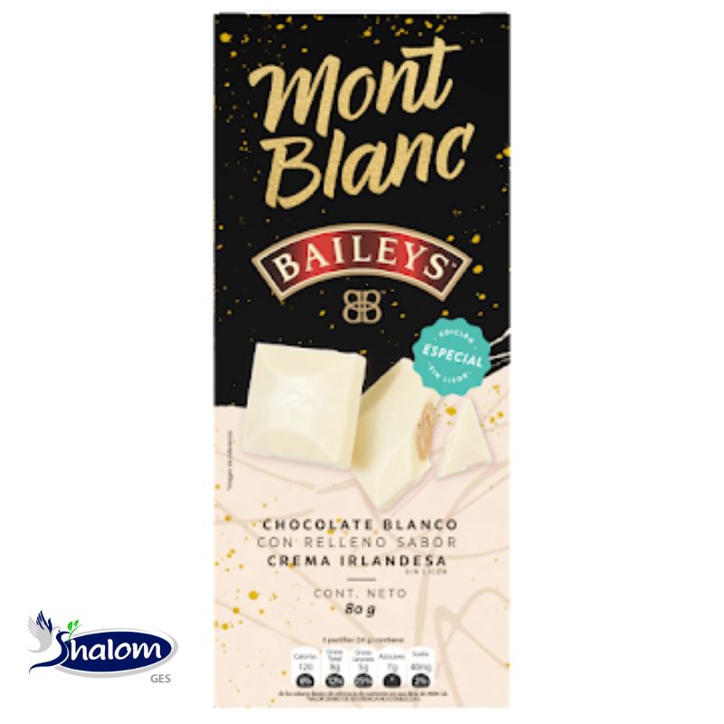 Chocolatina Montblanc Baileys Blanc *80Gr *10Unds