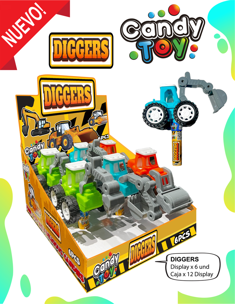 CANDY TOY DIGGERS - 6 UND