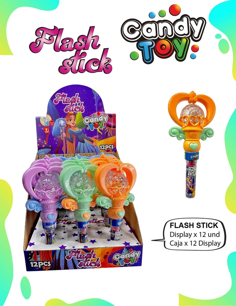 CANDY TOY FLASH STICK - 12 UND