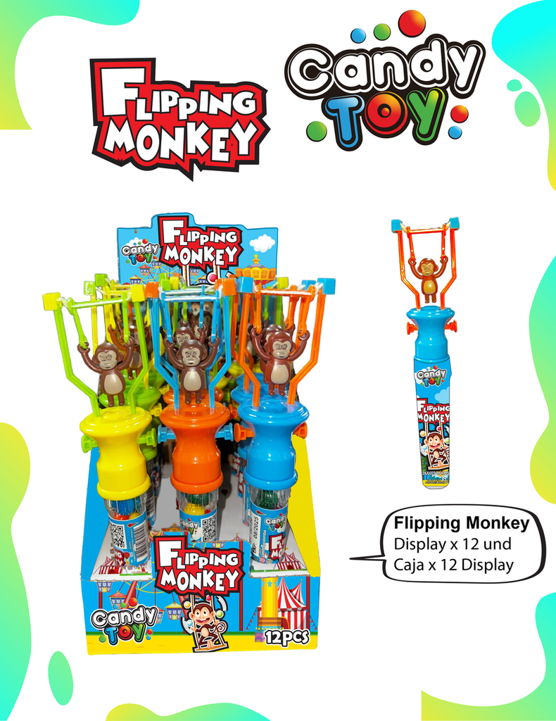 CANDY TOY FLIPING MONKEY - 1 UND