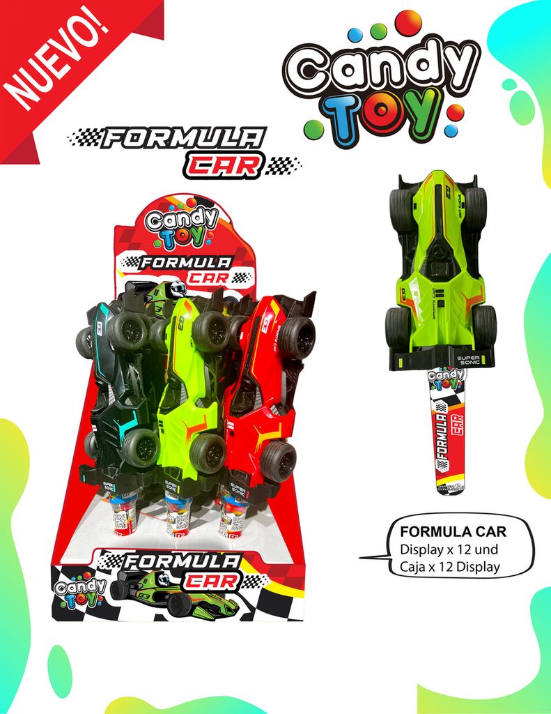CANDY TOY FORMULA CAR - 12 UND