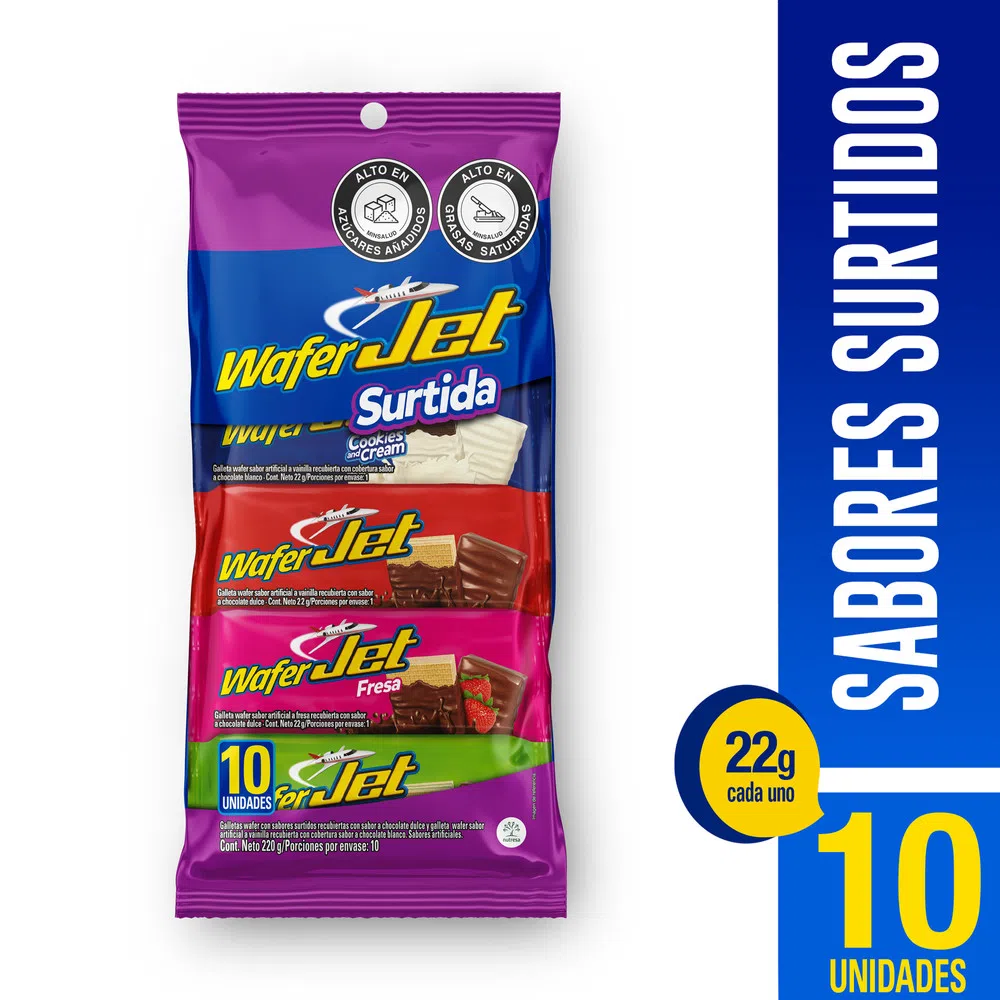 Jet Wafer Surtida 40Bja X 10Un X 22G
