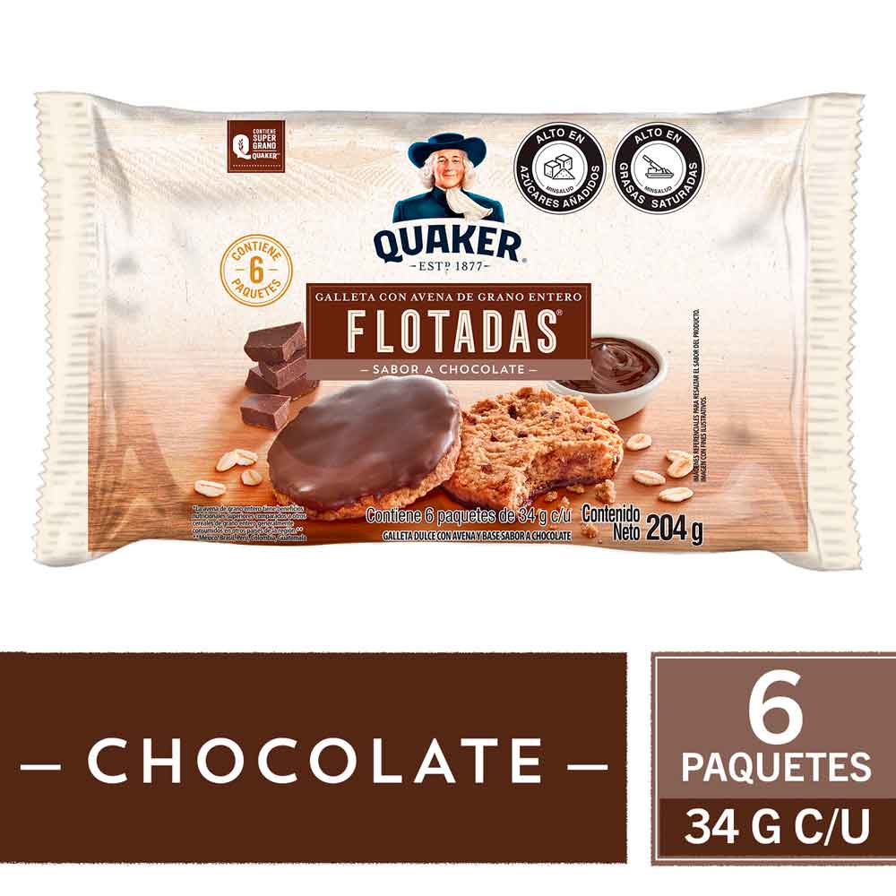 QUAKER AVENA CHOCOLATE 34G X 6