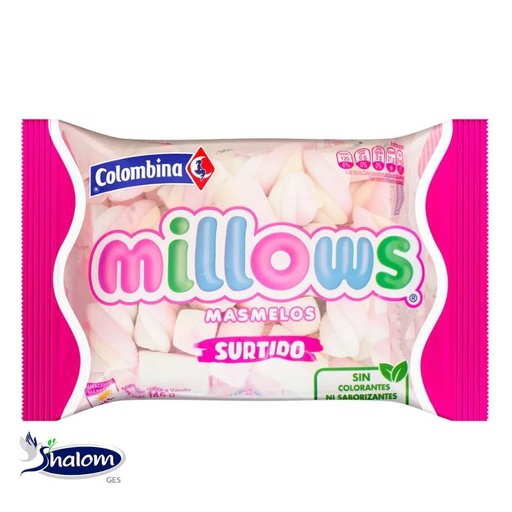 [EC1018] MASMELOS MILLOWS SURTIDOS X145GR - UNIDAD