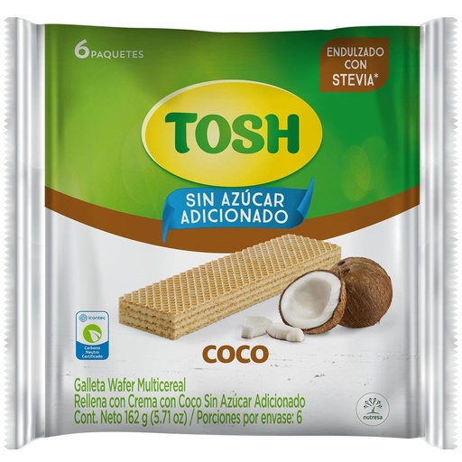 [EC1426] Galletas Tosh Wafer Multicereal Coco Bs X6
